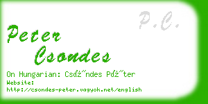 peter csondes business card